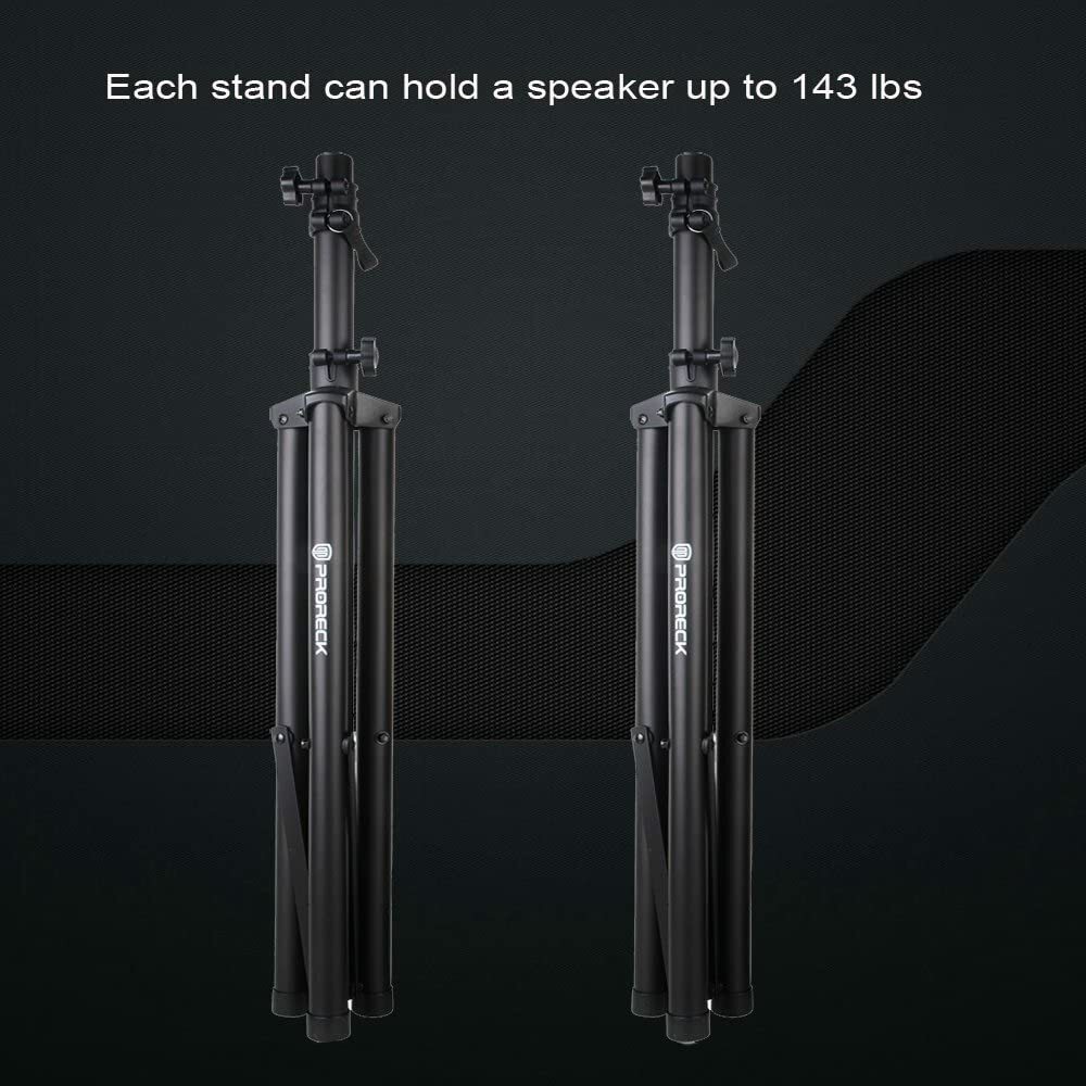 PRORECK Adjustable Tripod Speaker Stands Pair for DJ Speakers System Height