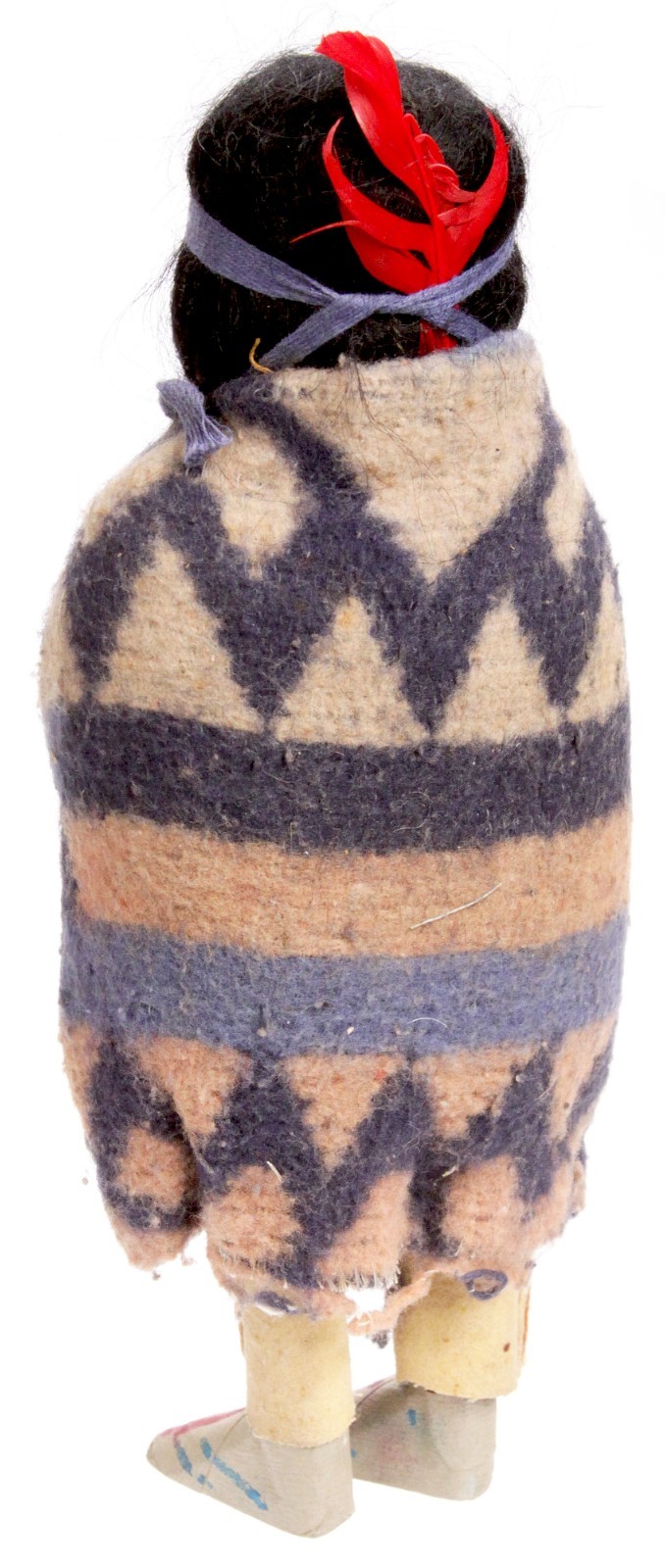 Antique Handmade Native American Navajo Skookum Bully Doll Wrapped in Blanket