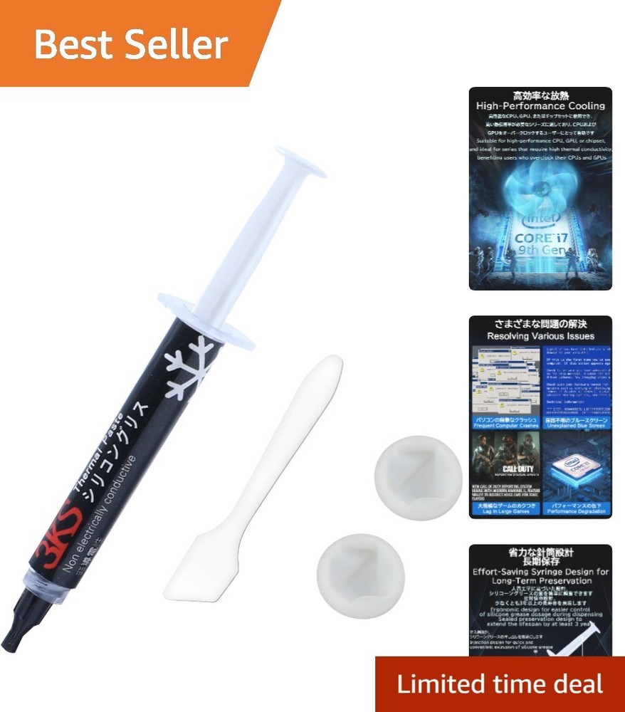 Thermal Paste CPU 2g with 16W Conductivity - Non-Conductive, Durable & Efficient