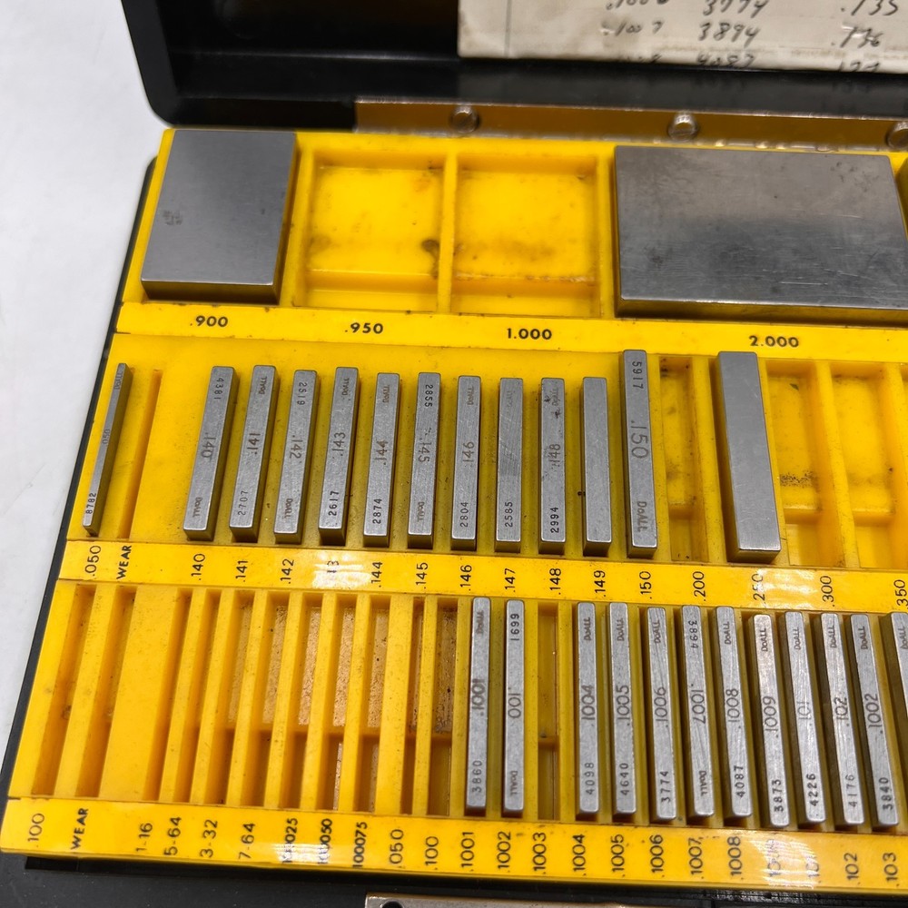 DOALL PRECISION GAGE BLOCKS PARTIAL SET RANGE SET METAL INCOMPLETE