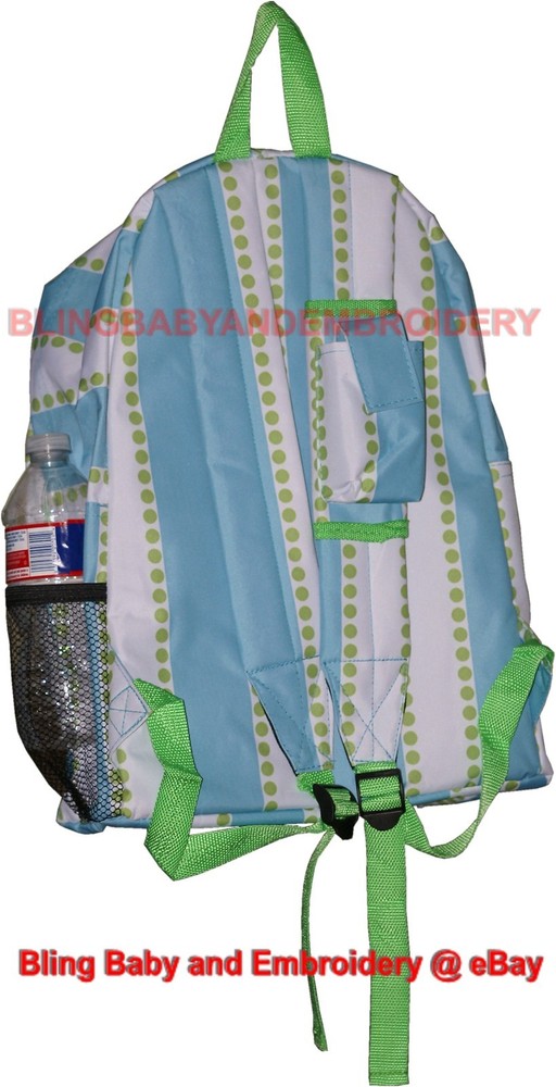 Aqua Blue Stripes Green Dots Backpack