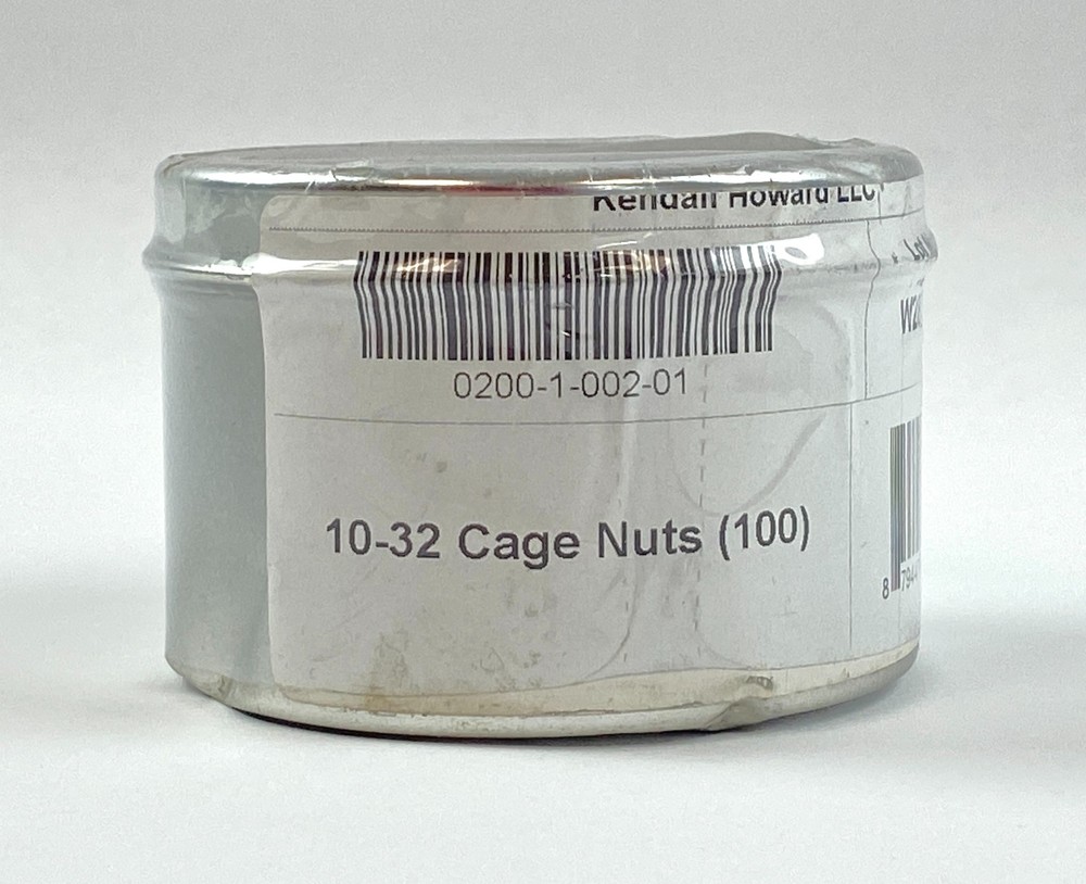 Kendall Howard 10-32 Cage Nuts Silver for Server Rack Mount Square Hole 100-Pack