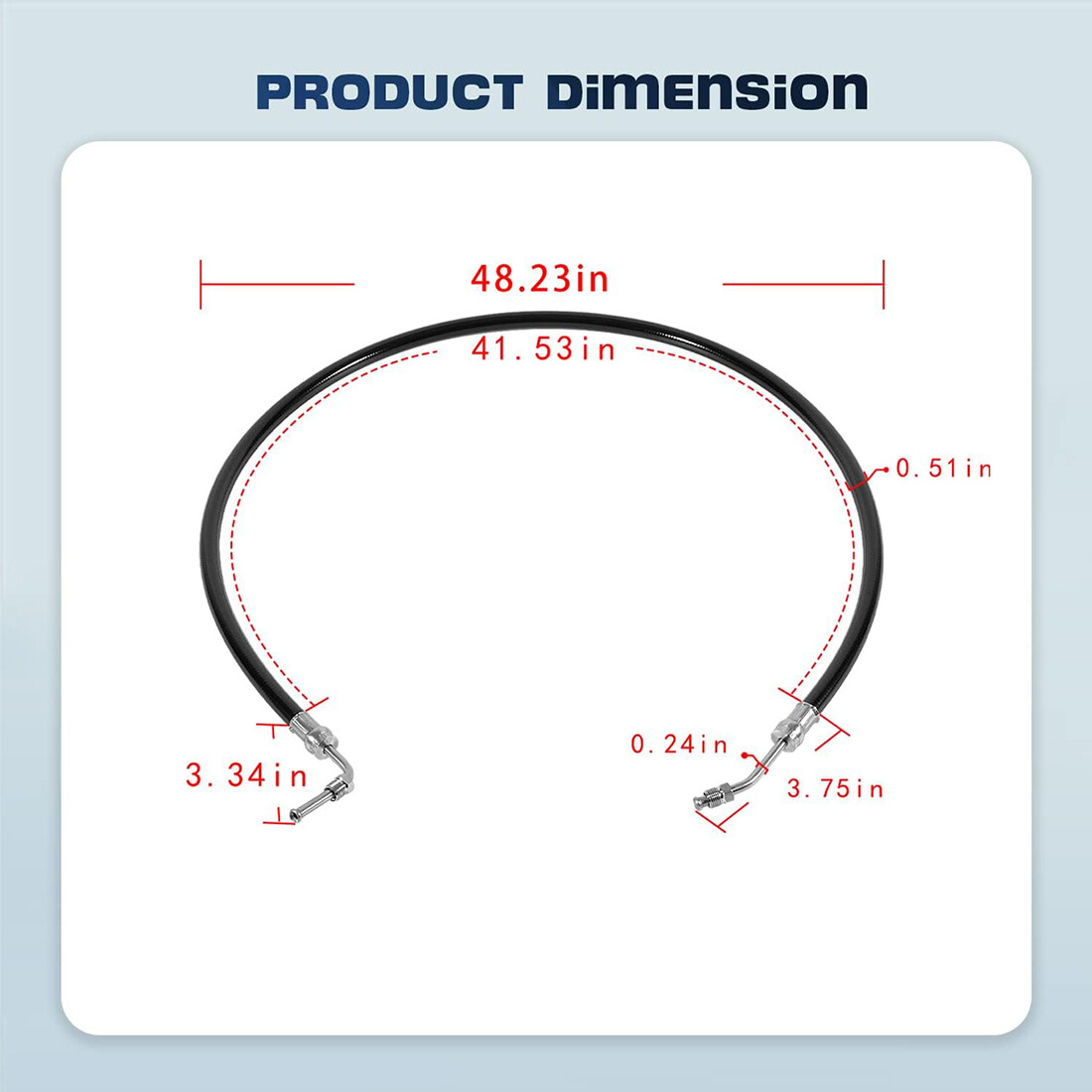 For Marine Mercruiser Power Trim Hose 32-861128 32-95859 for Mercury 18-2436 48"