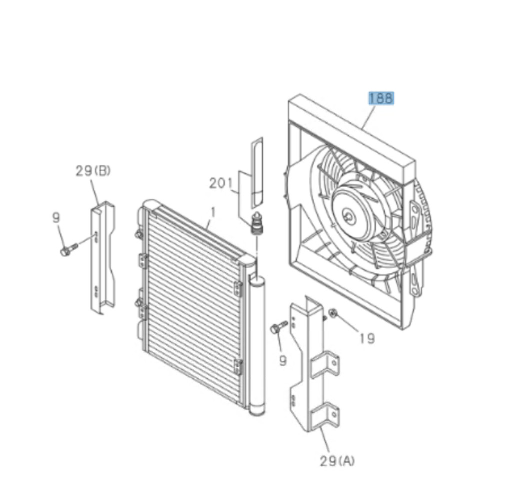 Fan Motor Assembly Condenser For Isuzu NPR-HD NQR NRR 4HK1 5.2L 4HE1 4.8L 98-08