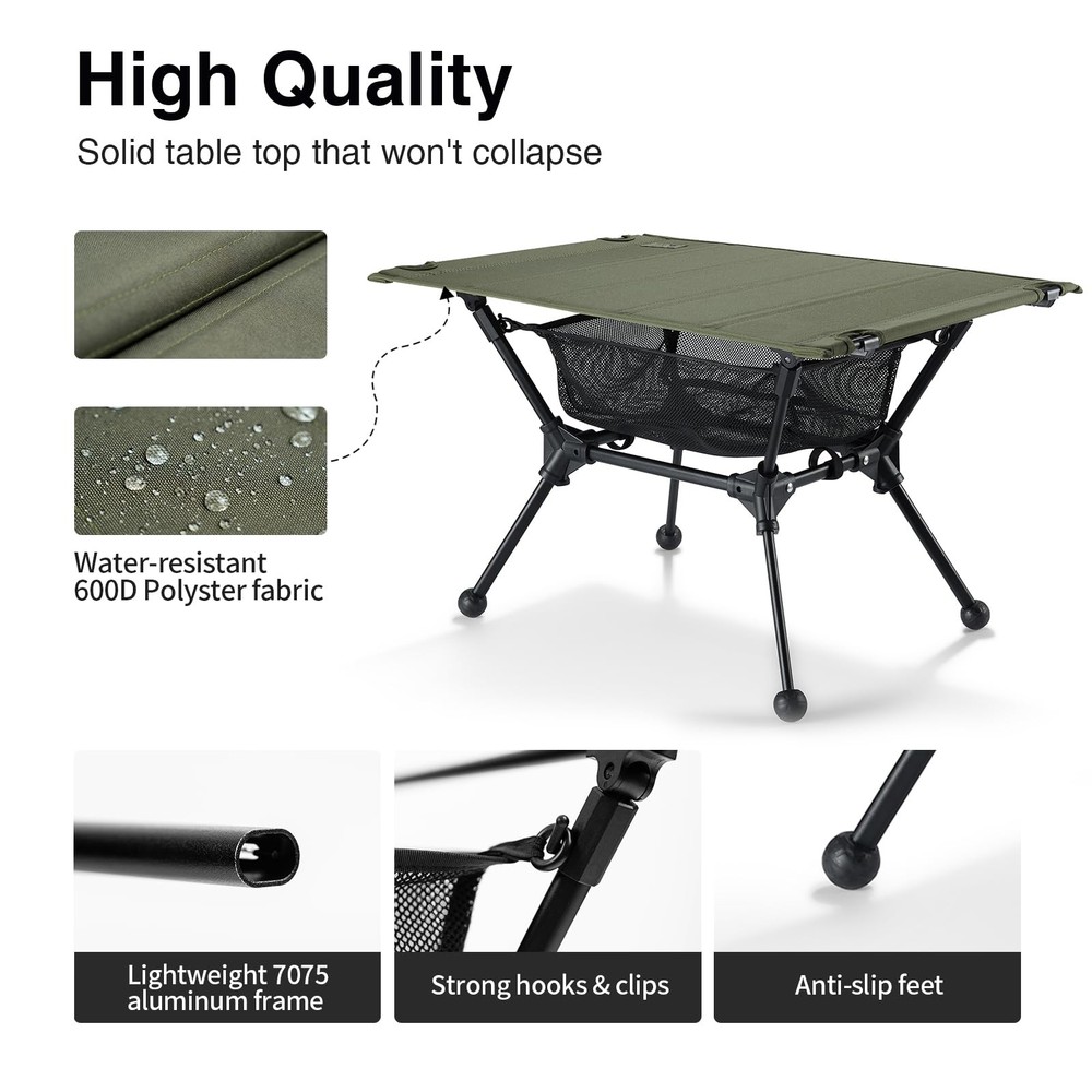 ONETIGRIS Dipper Camping Table, Lightweight Portable Folding Table with Mesh ...