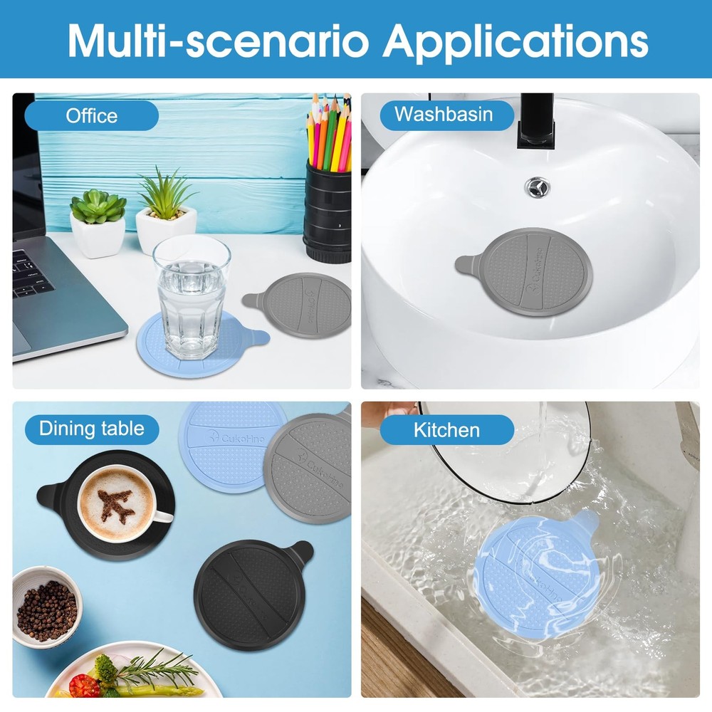 CukoHno Silicone Drain Stopper for Shower & 2 Pack, Multicolor