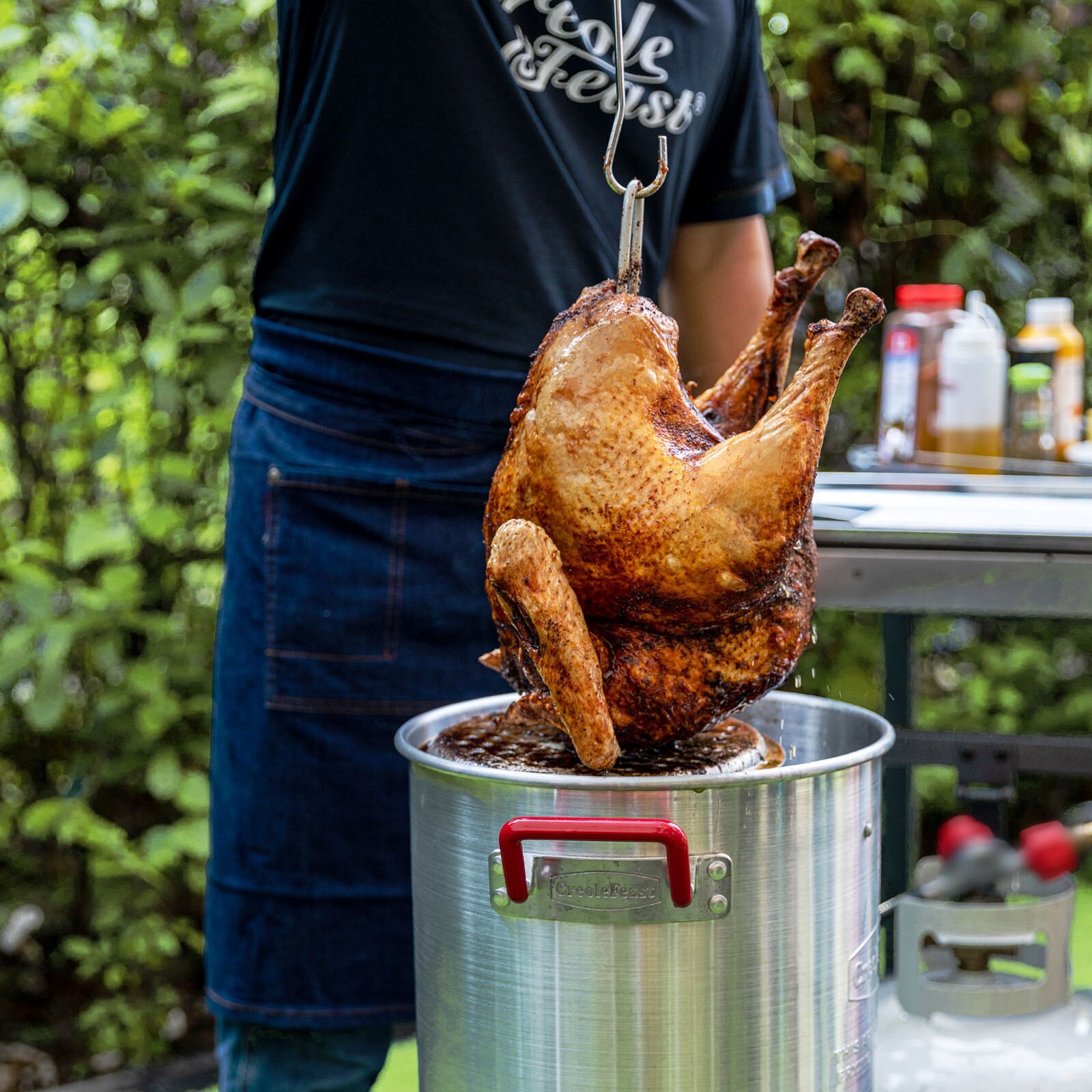 Creole Feast 30 Qt. Turkey Deep Fryer Pot Outdoor BBQ Cooker Thanksgiving Day