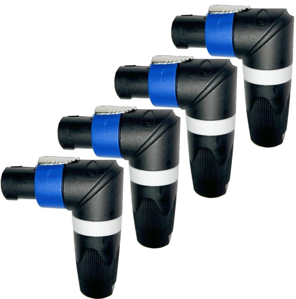 Elbow Right Angle Speakon Cable Adapter Connectors 4 Pole L-Shape High-Load S...