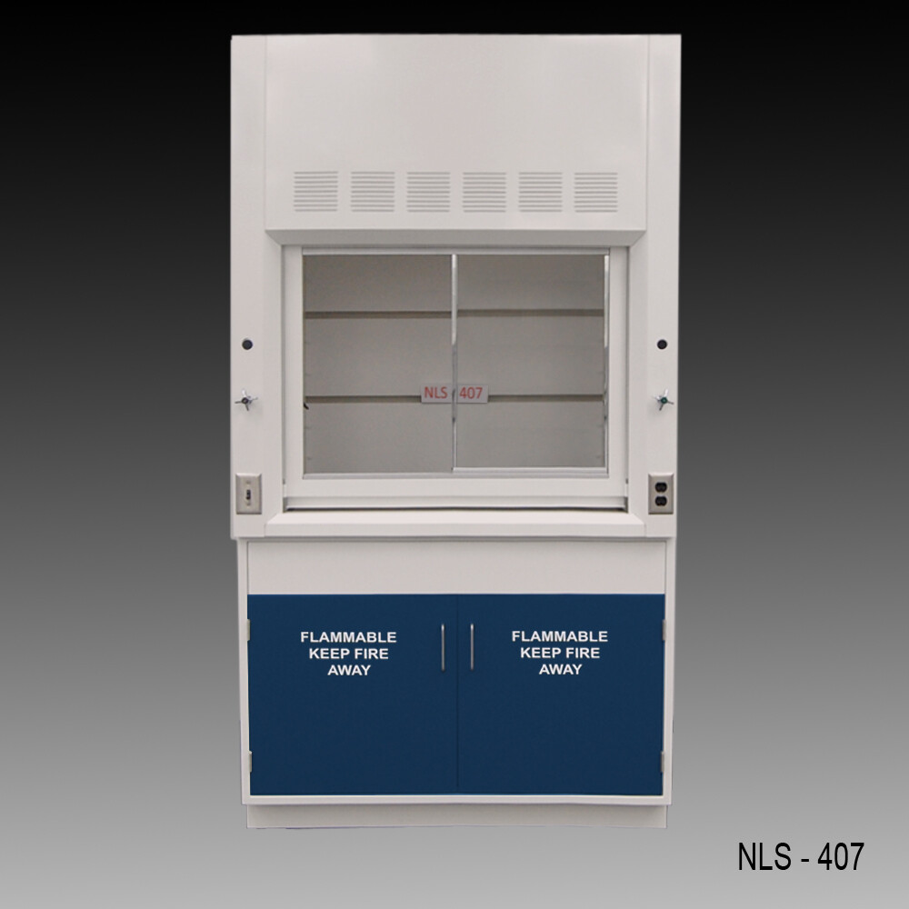 4' Laboratory Fume Hood w/ Flammable Storage Cabinet / Surplus -R / E2-059