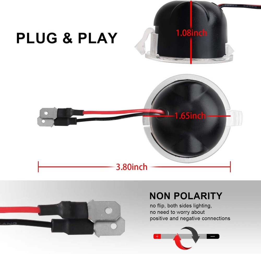 Side Mirror Puddle Light LED Lamp Vehicle Replacement