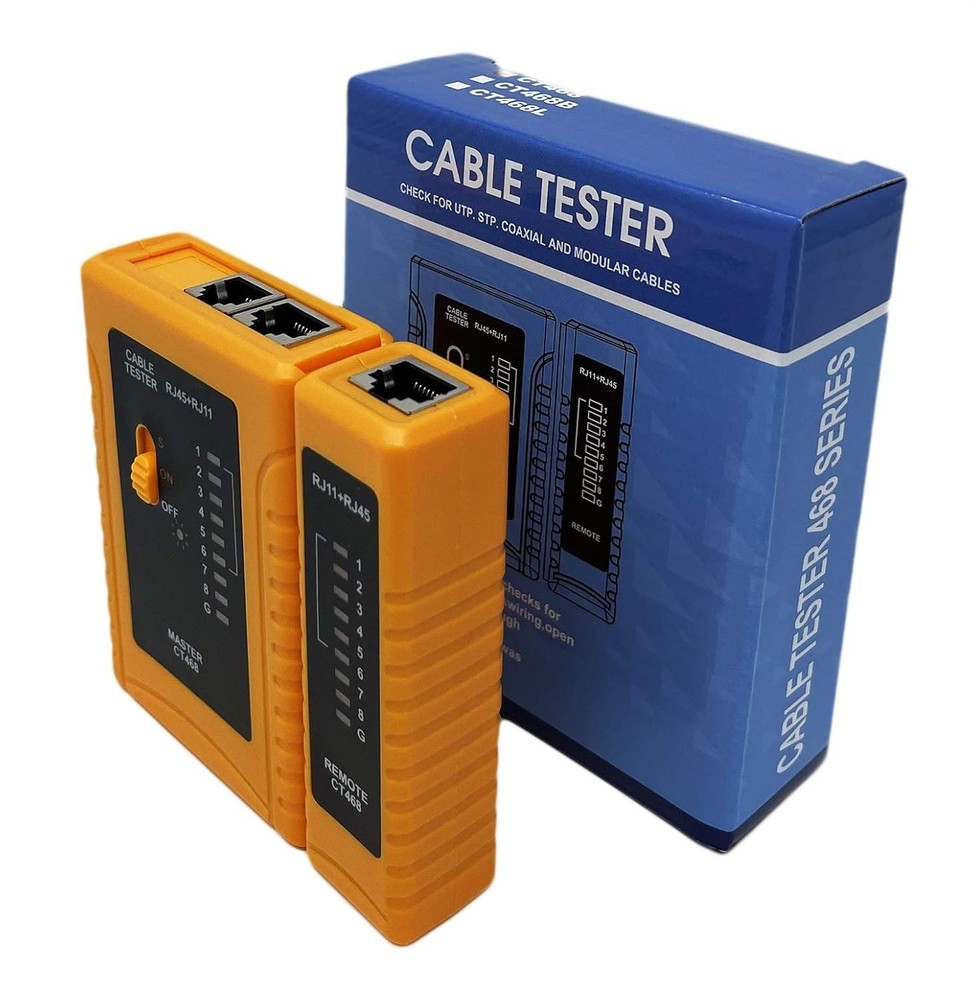 Compact RJ45 Network Cable Tester - Reliable UTP Wire Tool, Battery-Powered