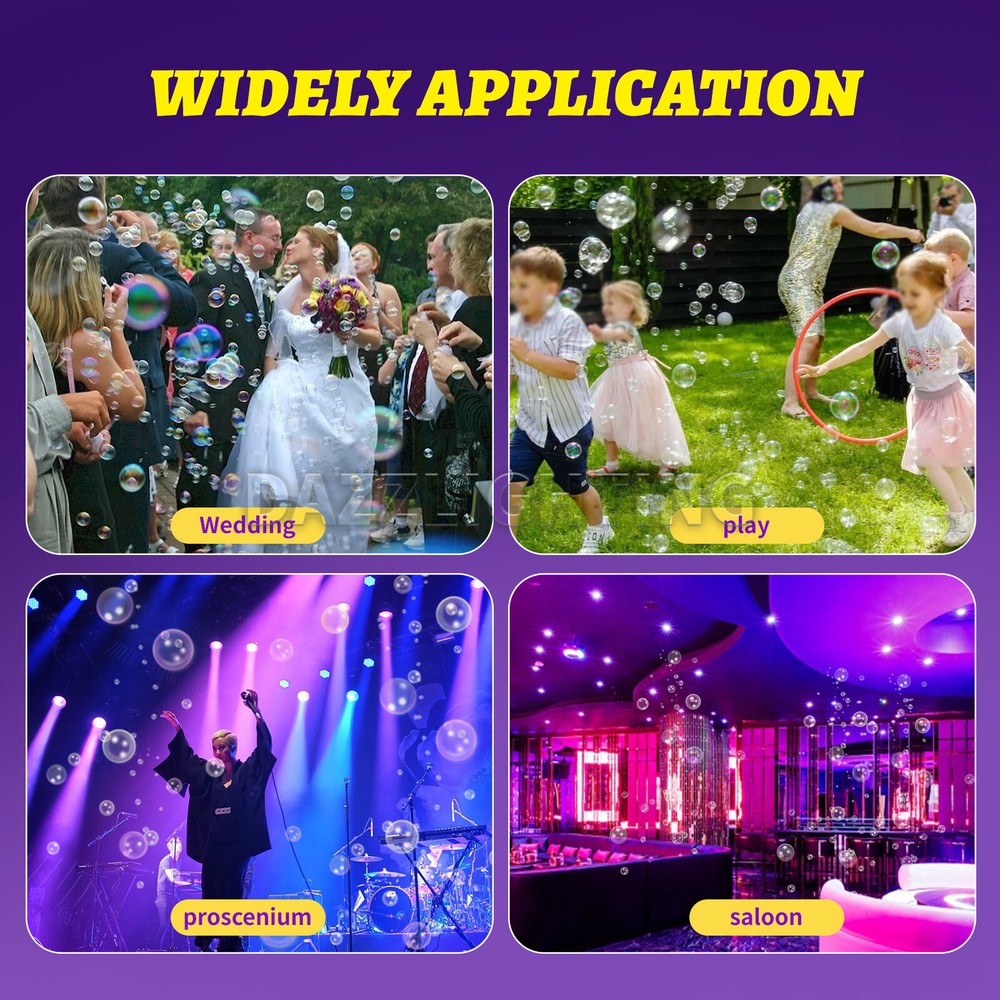 PAIDUN Adjustable Angle Bubble Machine Blower RGBW Light Effect Wedding Party