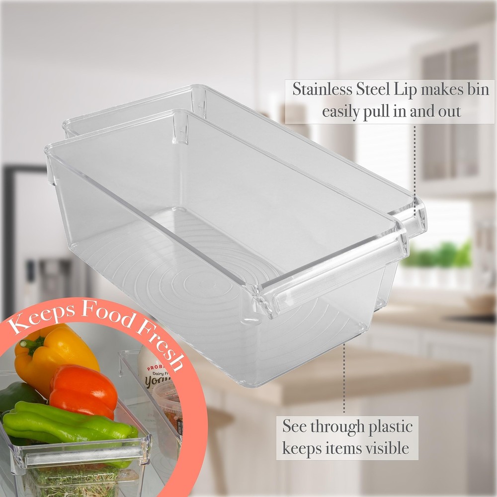 Kitchen Details 2 Pack Medium Refrigerator Storage Bin | Fridge & Freezer | K...