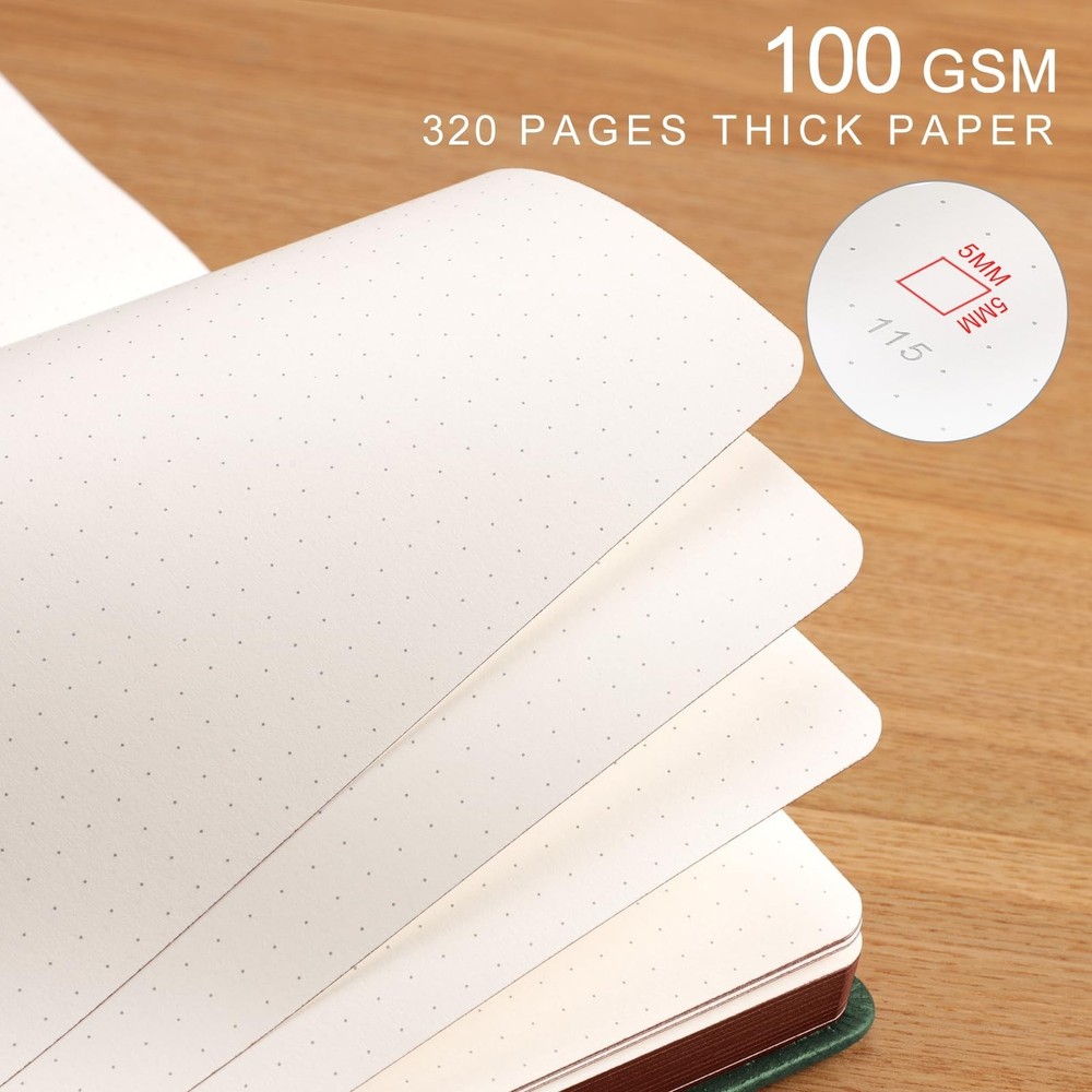AHGXG Thick Journal Dotted Notebook for Men - 320 Numbered Pages A5 Notebook ...