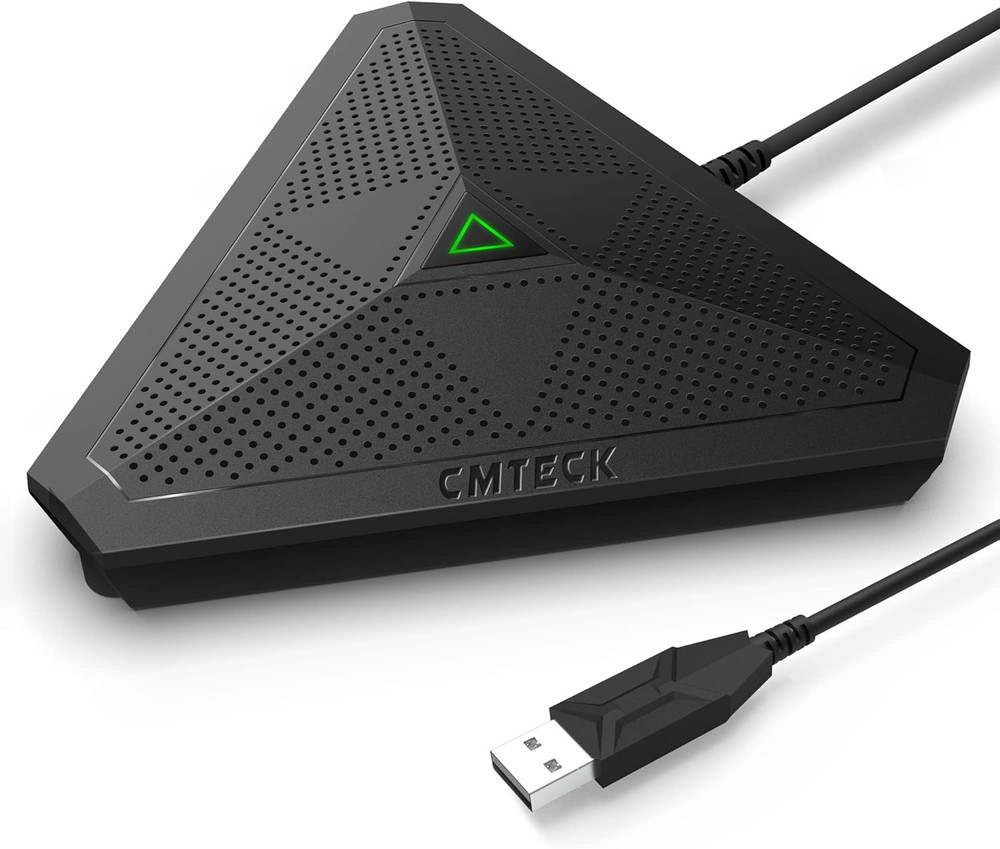 Conference USB Microphone w/ Mute, Omnidirectional Condenser Mic for PC