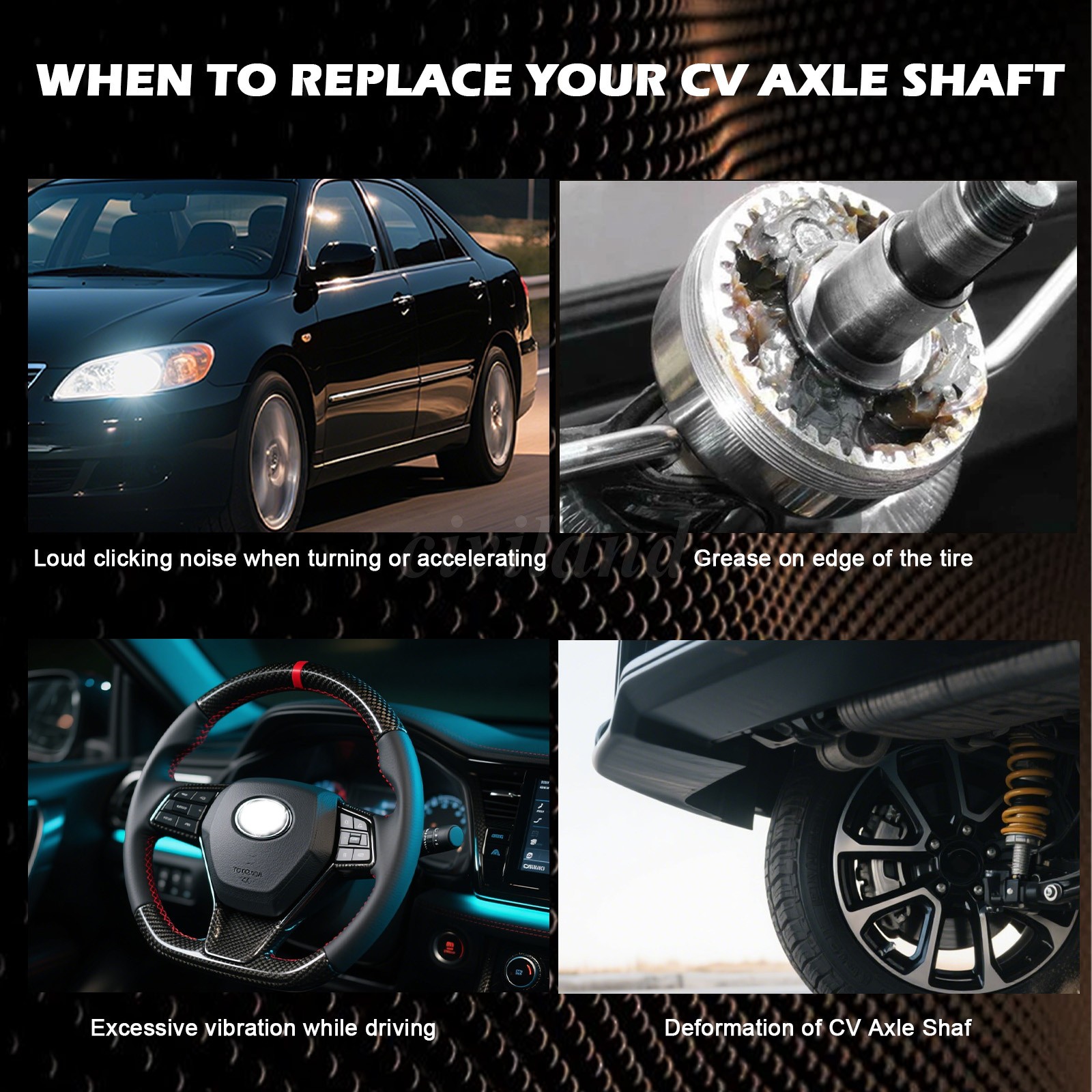 CV Half Shaft Axle For 2004-07 Toyota Highlander FWD Front Driver and Passenger