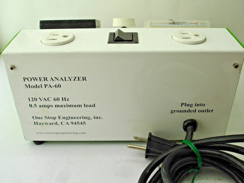 ONE STOP ENGINEERING PA-60 POWER ANALYZER WATTS / POWER FACTOR = APPARENT POWER