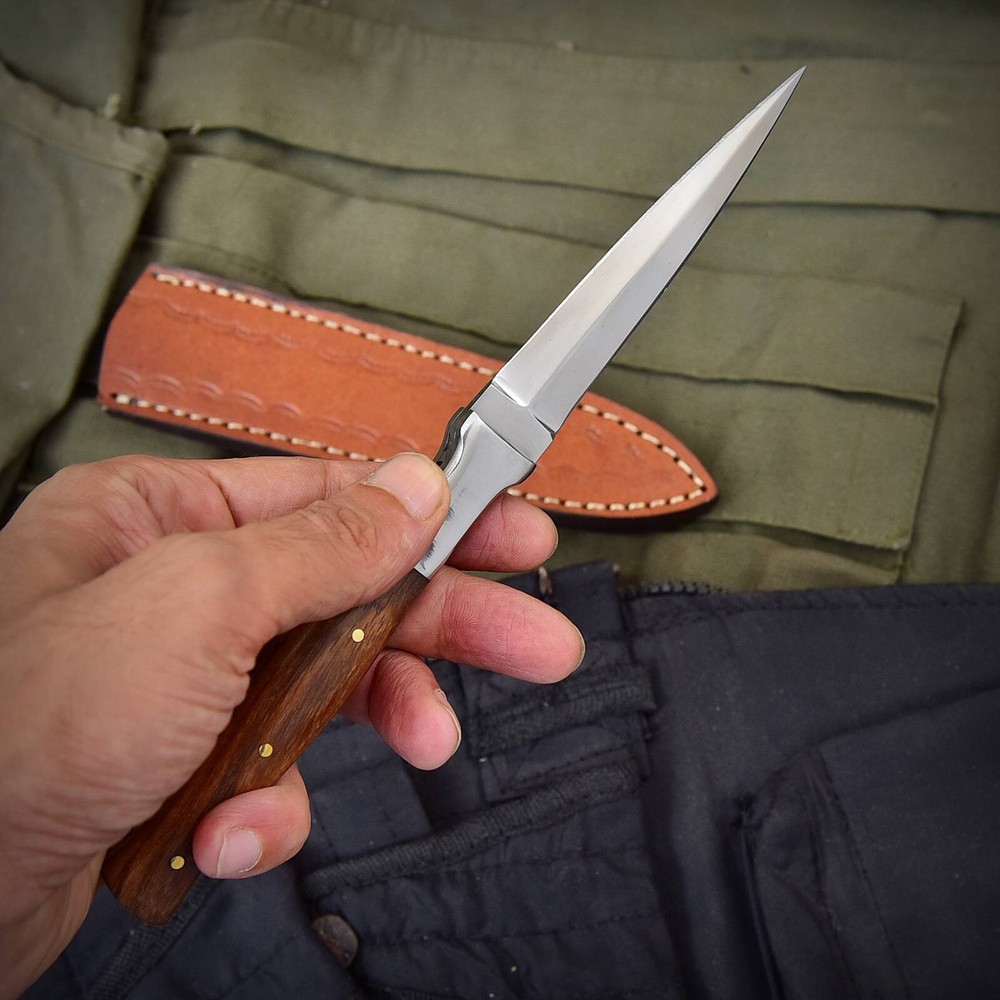 CUSOM Handmade D2 DAGGER HUNTER BOOT THROWING KNIFE WOOD HANDLE SURVIVAL