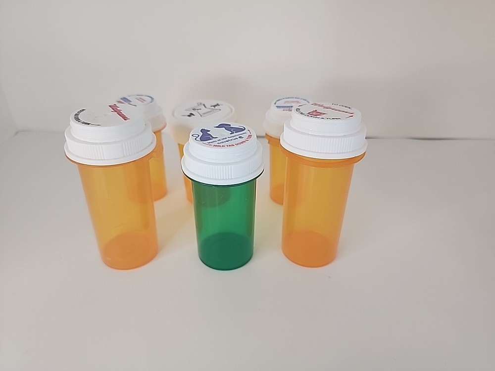 6 Empty Prescription Bottles