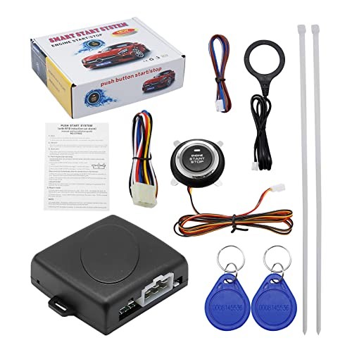 Smart RFID Push Engine Start Button kit & Keyless Entry Starter Systems to One