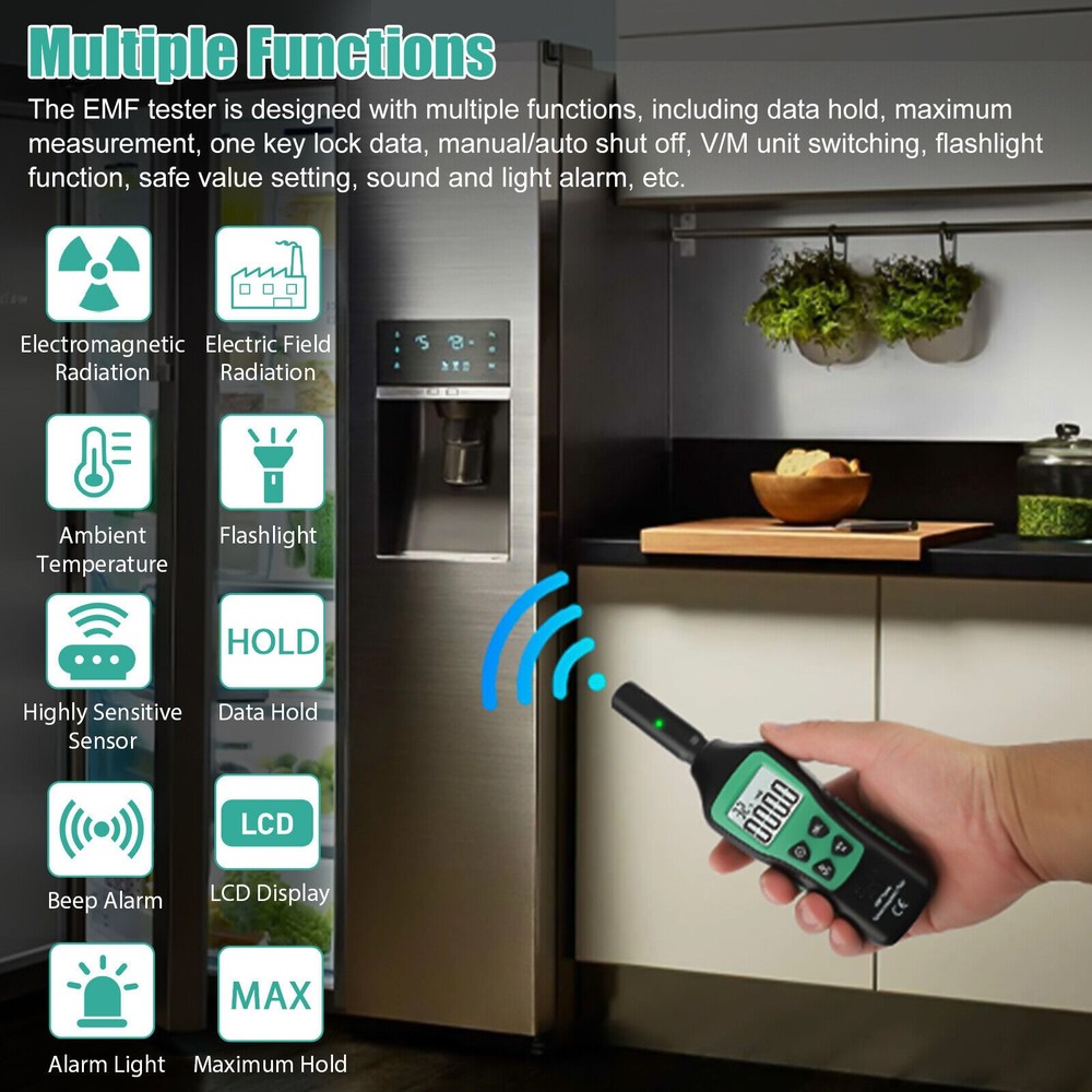 1 PC LCD Radiation Dosimeter EMF Meter Electromagnetic Radiation Detector