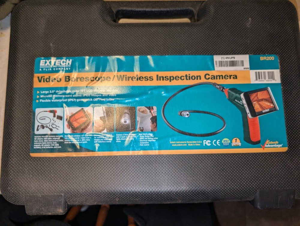 Extech BR200 - Video Borescope / Wireless Inspection Camera With 3 Foot Cable