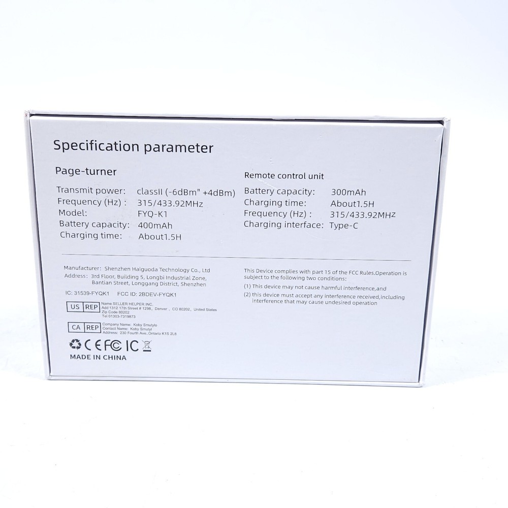 Remote Control Page Turner Compatible with Kindle Reading Kobo eReaders Wireless