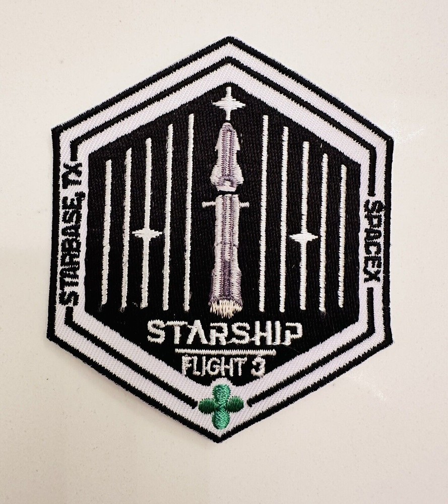 Original SpaceX Starship 3 Orbital Launch Test Flight Mission Patch 3”