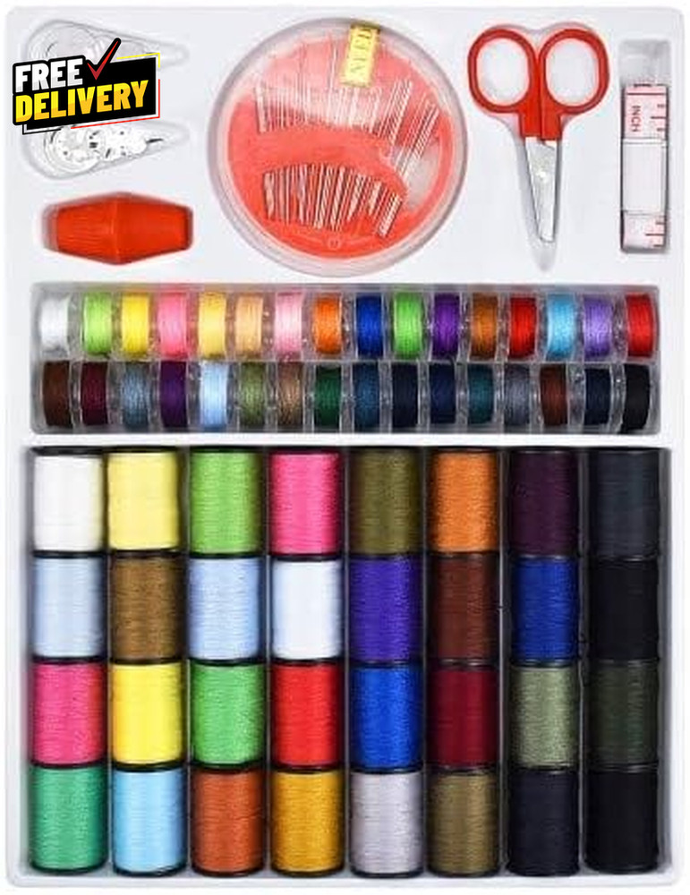 100Pcs Sewing Thread Tools Kit 64 Rolls Machine Thread Spools 30Pcs Needles.....