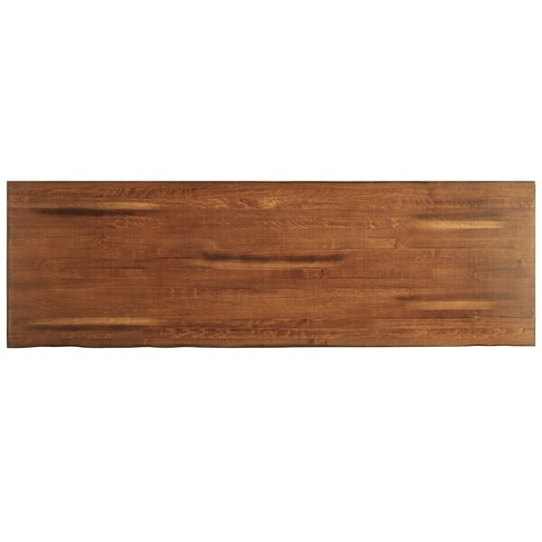 30" x 96" Rectangular Solid Wood Live Edge Restaurant Table Top in Walnut Wood