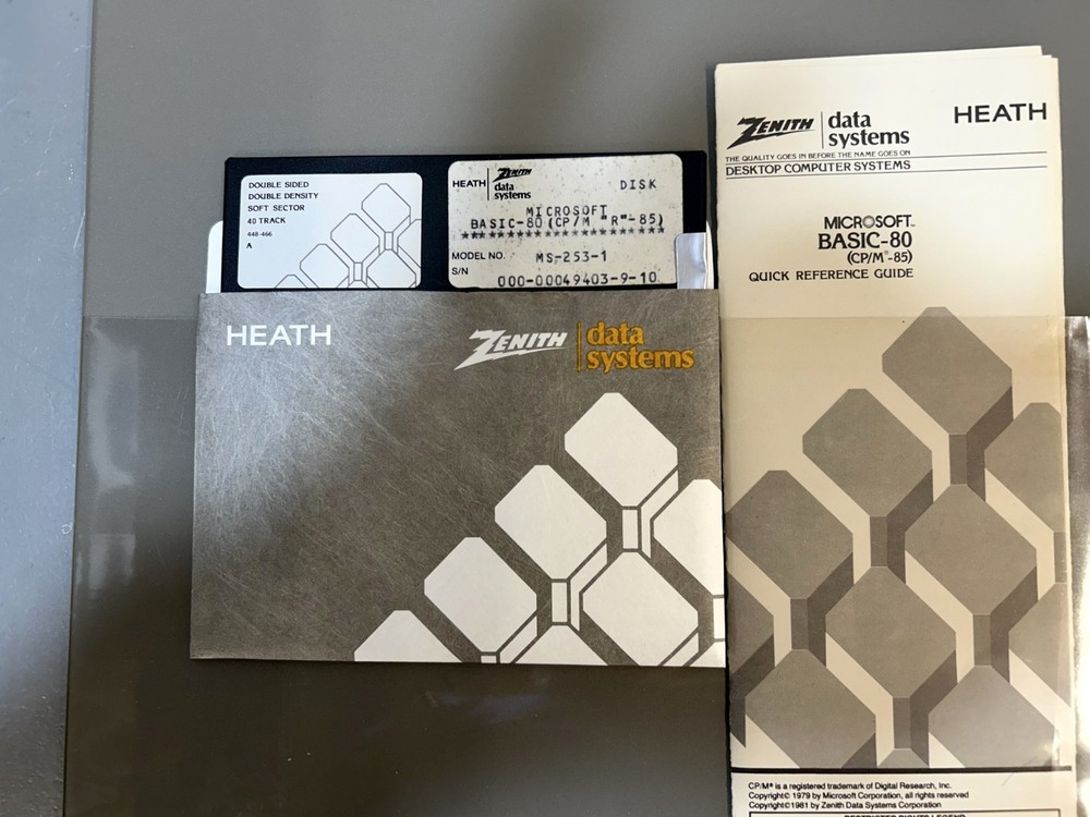 Zenith BASIC-80 CP/M 85 5 1/4" Disk