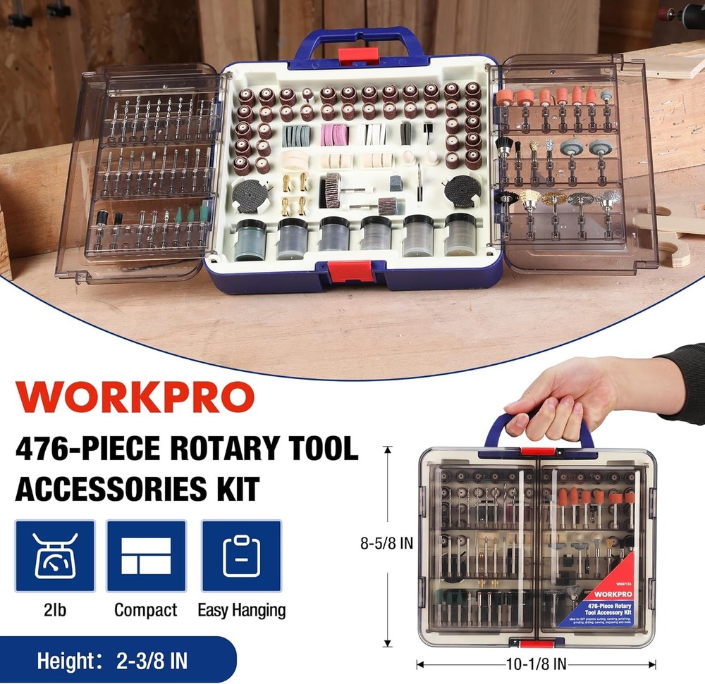 476PCS Rotary Tool Accessories Kit Bits Cutting Sanding Grinding
