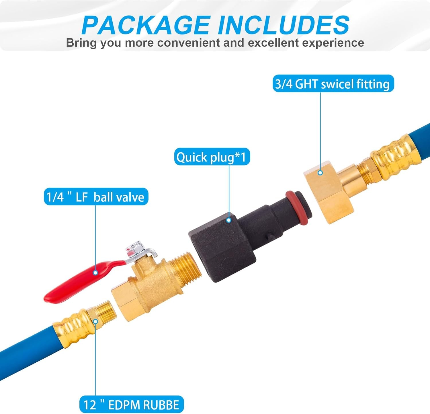 Flush Hose Fitting Kit for Yamaha WaveRunner Jet Ski Boat PWC VX FX GP Blue