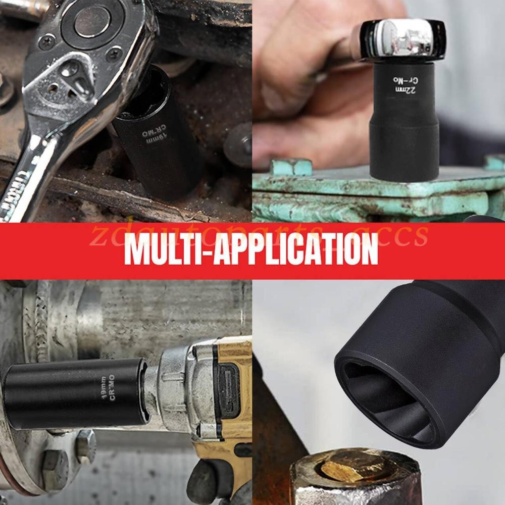 ABN Twist Socket Set Lug Nut Remover Extractor Tool- 5PC 1/2"Dr.Twist Socket Set