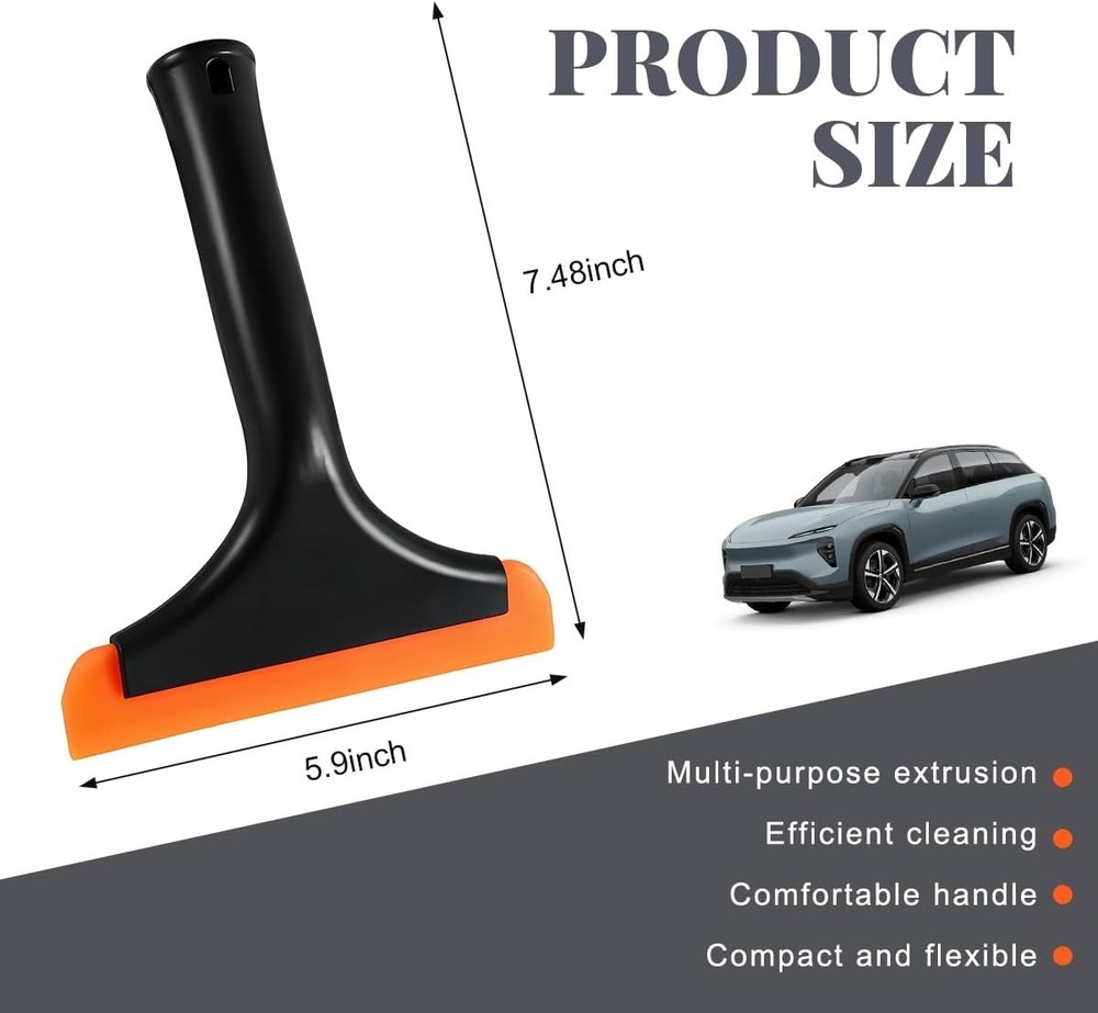 Wevdn Small Silicone Window Squeegee, Car Windshield Black