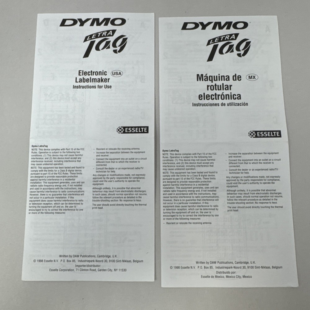 Dymo Letra Hand Held Digital Screen Tag Label Maker5 Sealed Refills WORKING