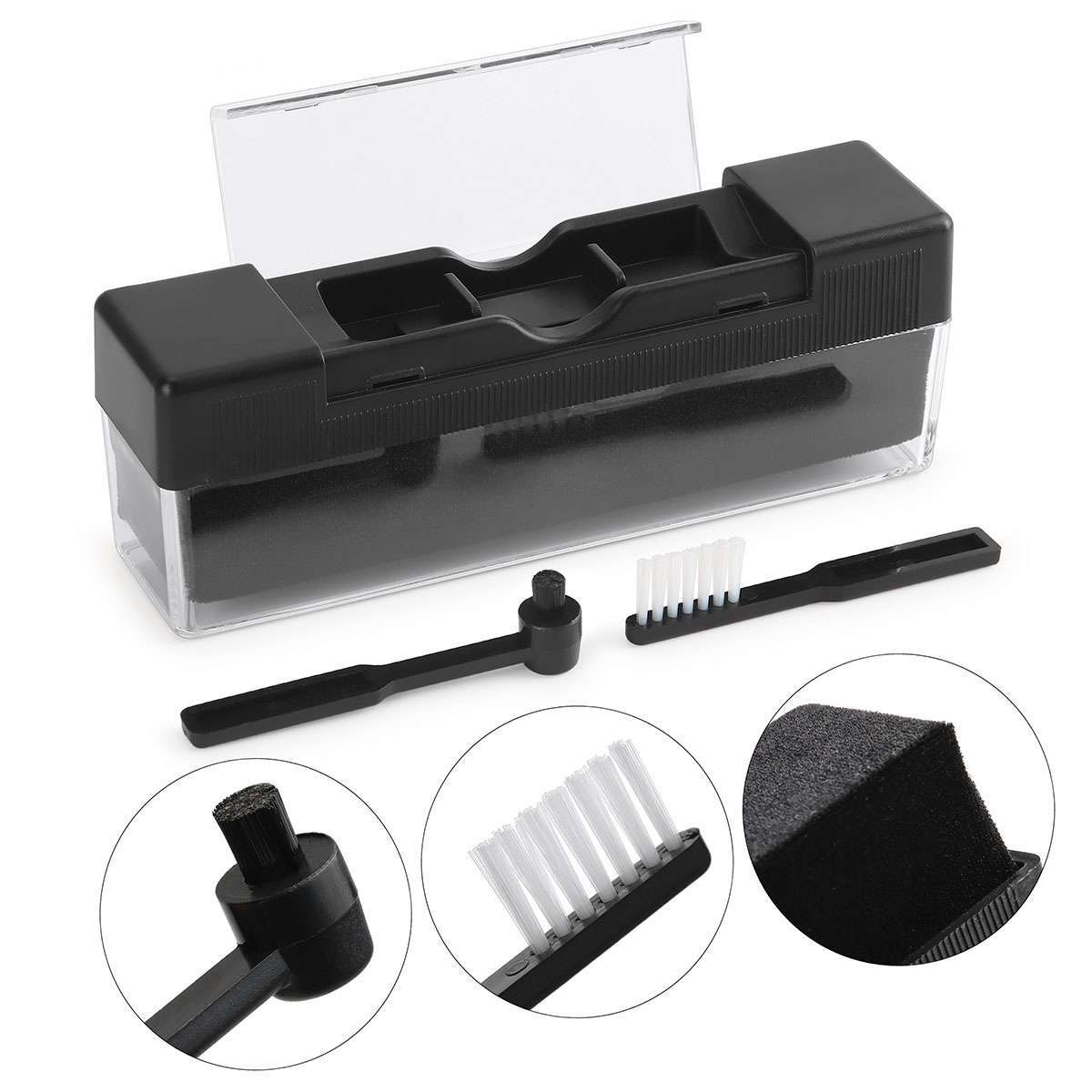 3in1 Vinyl Record Cleaning Brush Set Stylus Velvet Anti-static Cleaner Tool Kit