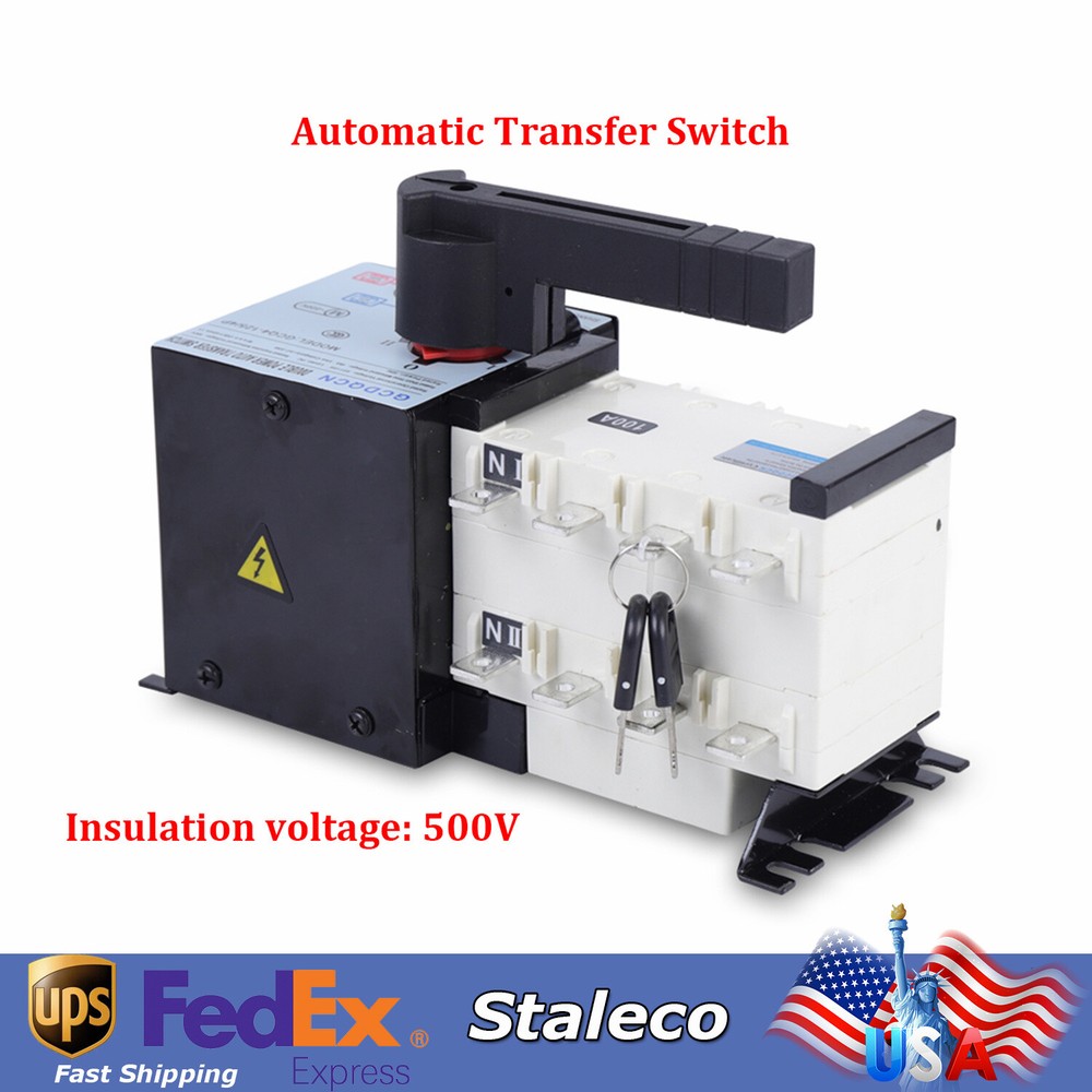 100 AMP  GENERATOR AUTOMATIC TRANSFER SWITCH 4P 50/60Hz Dual Power PC Level