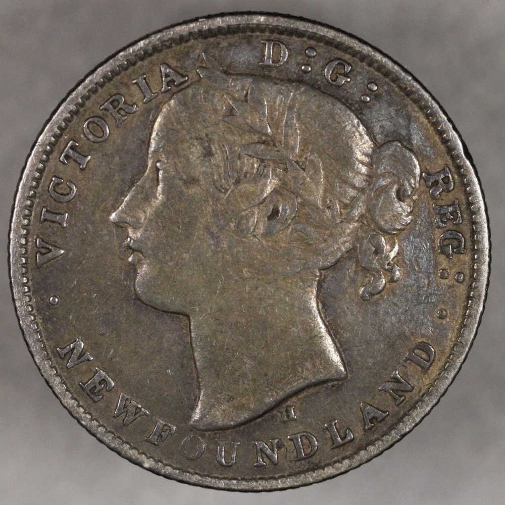 1872 H Newfoundland Silver 20 Cents