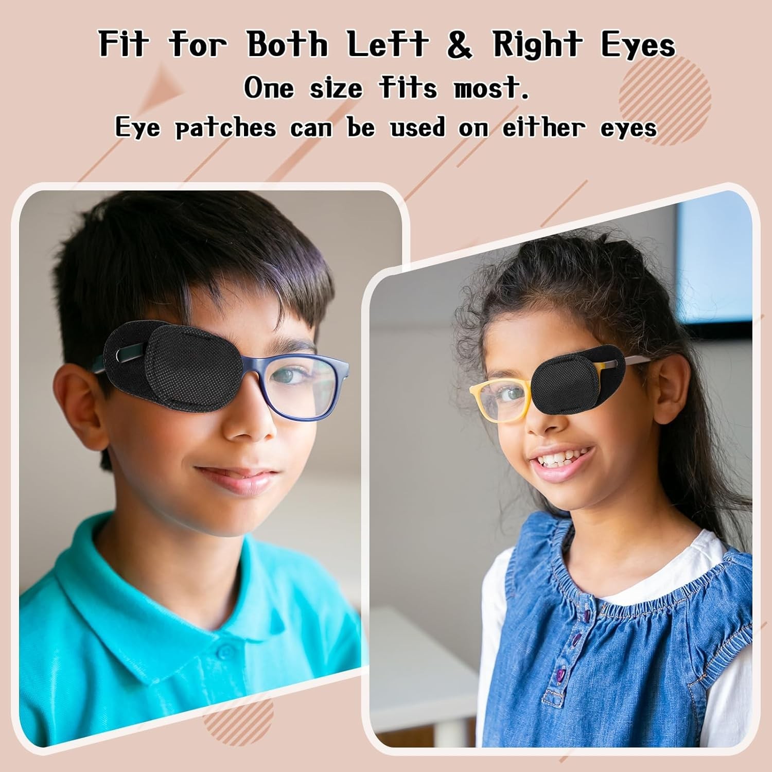 6PCS Eye Patches for Adults Kids, Medical Eye Patch for Glasses, Black, Soft...