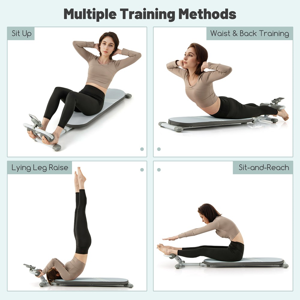 Multifunctional Sit Up Bench w/3 Gear Adjustable Angles & Adjustable Length Blue