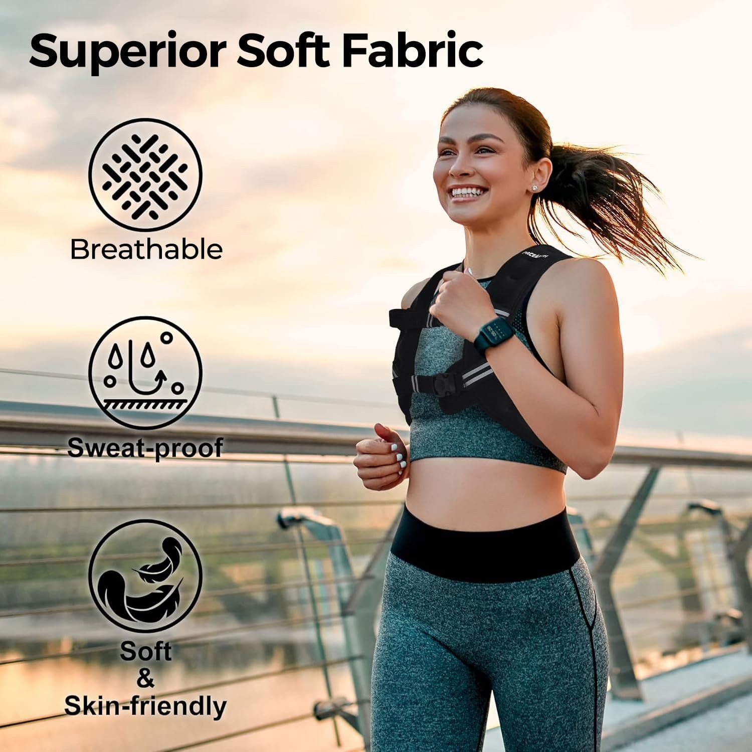 Weighted Vest 4-30LB Adjustable Workout Training Vest w/ Reflective Straps