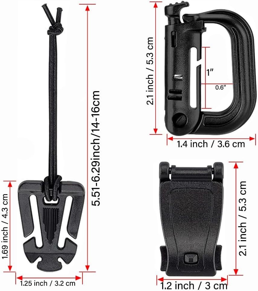30PCS Tactical MOLLE Attachment Kit for Backpack D-Ring Web Dominator Gear Hook