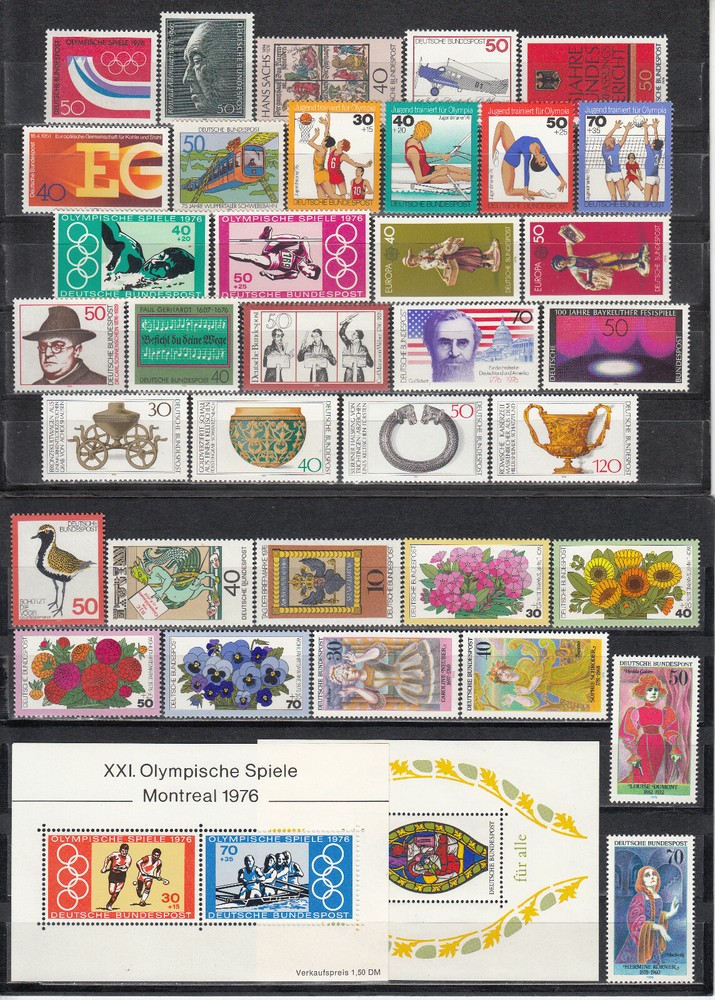 Germany 1976 + 1977 - complete year sets - MNH (b5)
