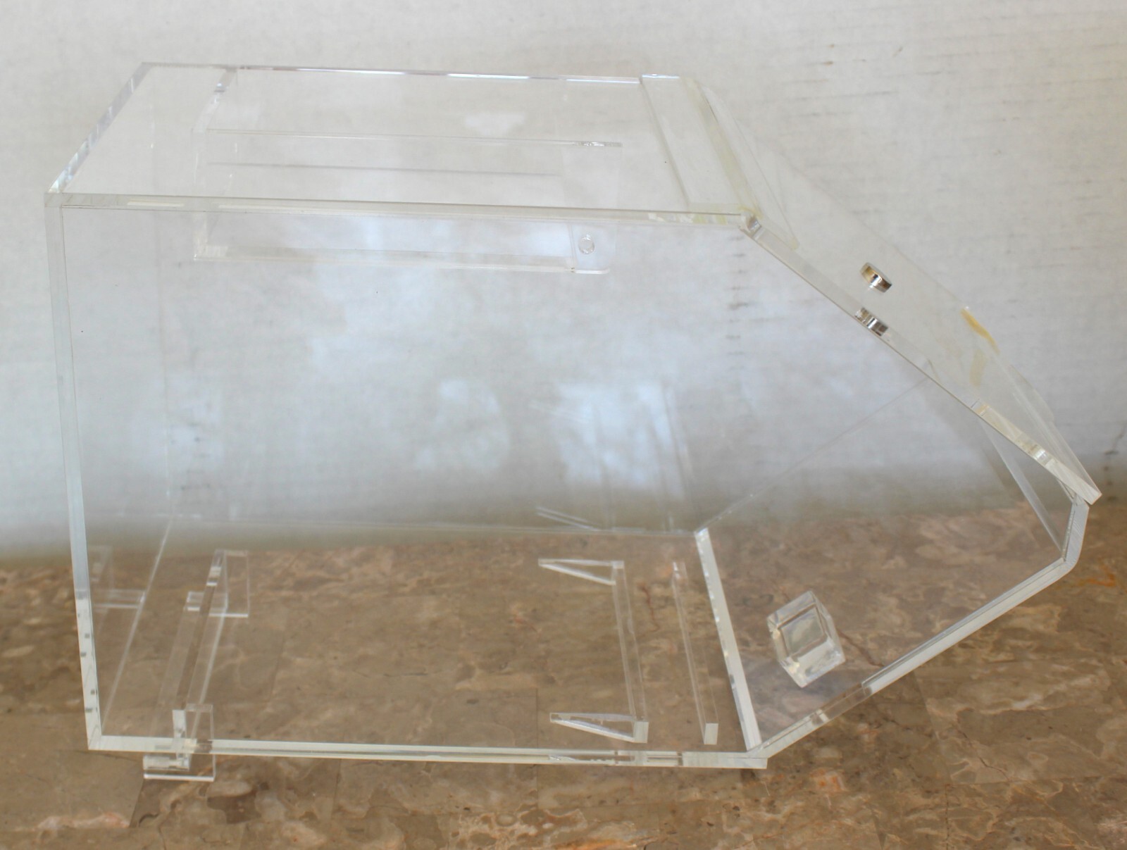 Acrylic Storage Bin Container w/Hinged Lid for use with candy gondola