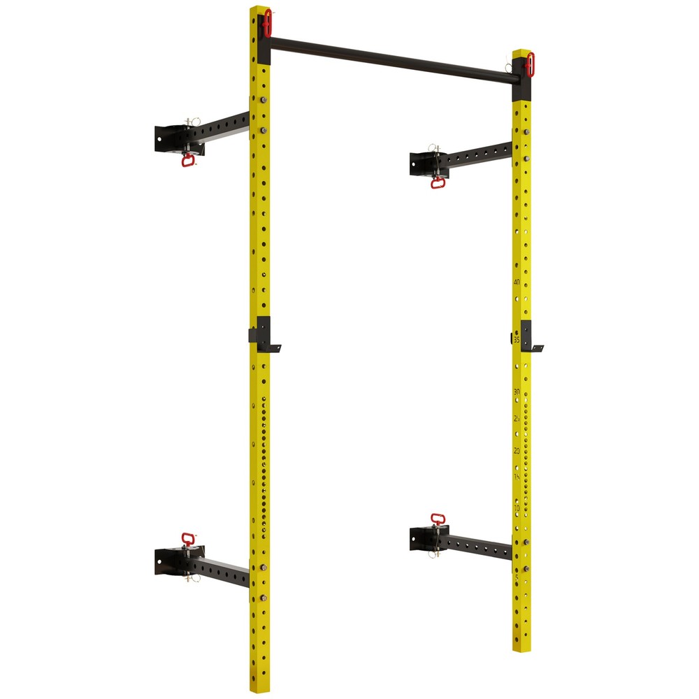 Folding Squat Rack with Pull Up Bar Wall Mounted and Adjustable Power Rack