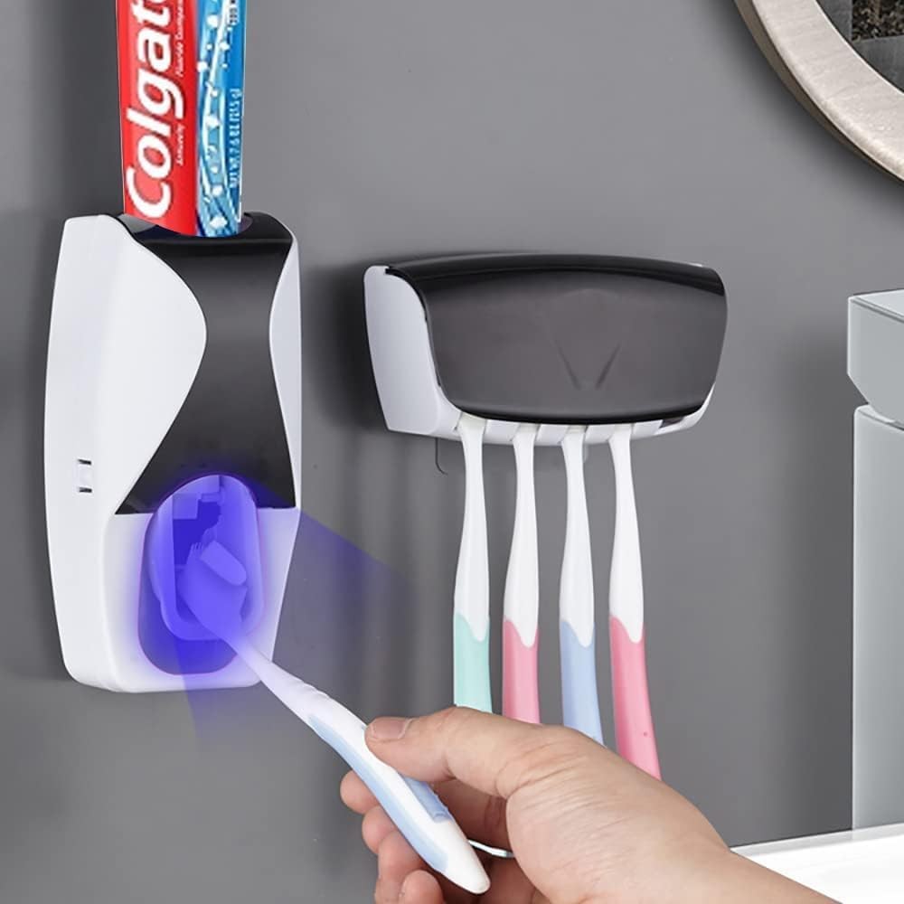 Automatic Toothbrush Dispenser Wall Mount Tootaste Squeezer and