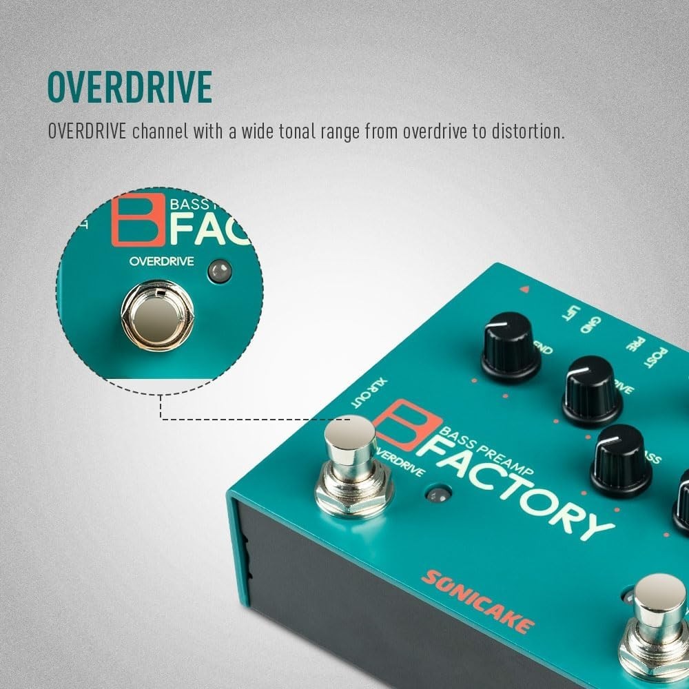 Analog Bass Pedal: Overdrive, Compression, EQ, Pristine Buffer Bypass