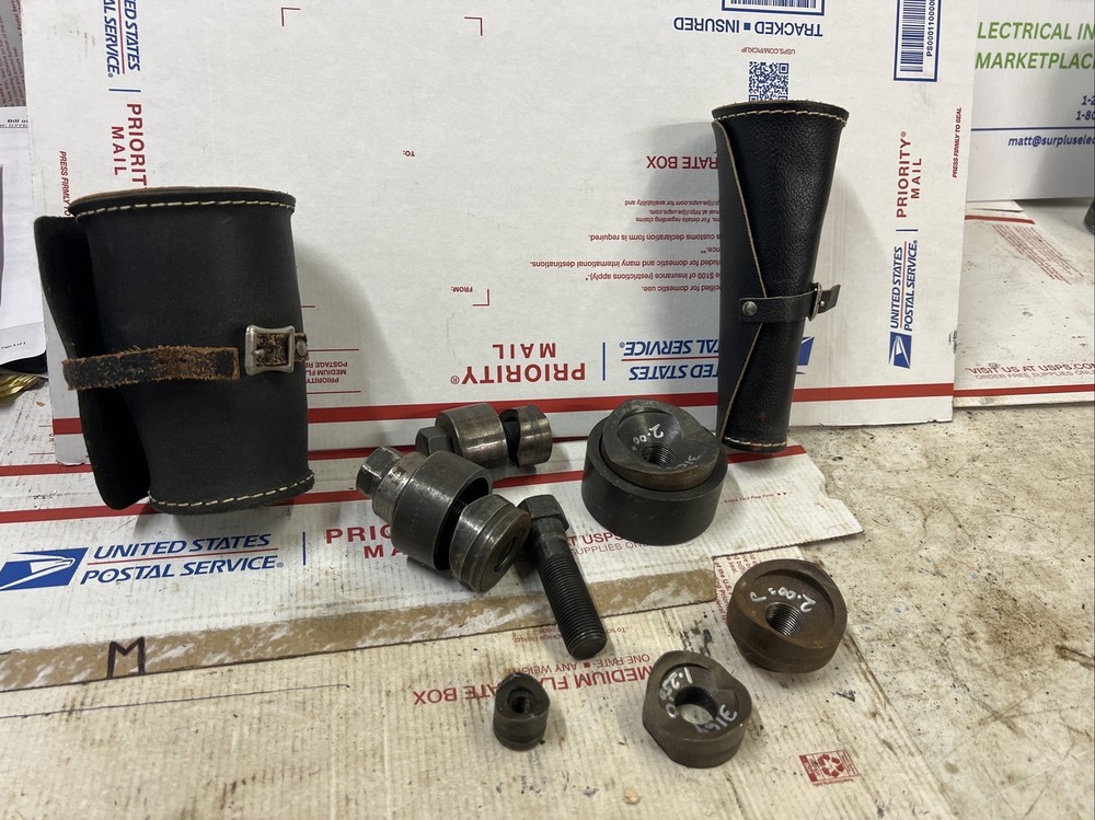 *partial* GREENLEE 735 & 737 KNOCKOUT PUNCH SETS CONDUIT w/ Leather Case ED4U