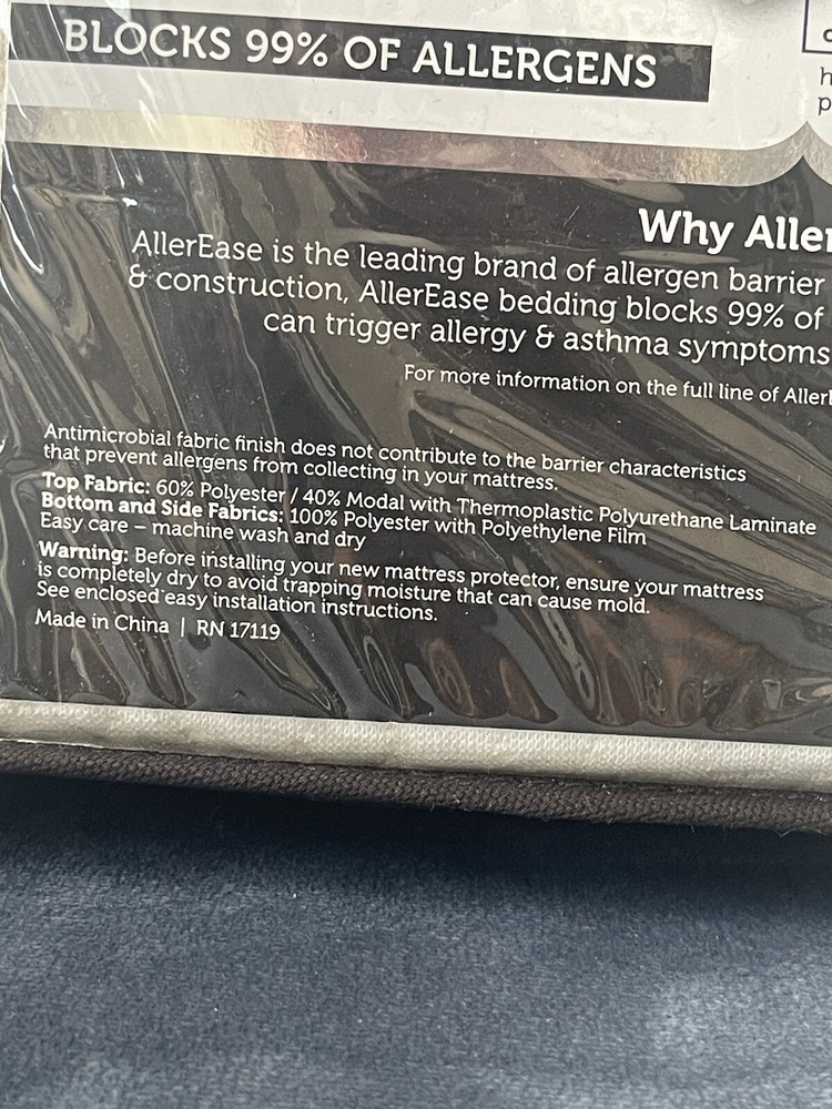 ALLEREASE Twin Mattress Protector Platinum Allergy Relief & Comfort Zip-Off Top